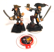 Pirates of the Caribbean (2)Disney Infinity Figures &amp; Jack Sparrow Gold Disc Lot - £6.45 GBP