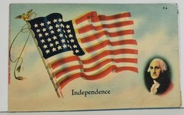 Patriotic 48 Star Flag Geo Washington Independence Brockton Pa 1944 Postcard N12 - £6.31 GBP