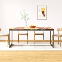  Dining Table Brown and Black Acacia Wood and Powder-Coated Steel - $5,225.64 MXN