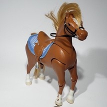 2000 Fisher Price Mattel Palomino Jumping Brown Horse Blanket 2 Saddles ... - $14.95