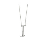925 Sterling Silver CZ Initial Letter I Necklace Adjustable 16&quot;-18&quot; All ... - £71.54 GBP