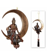 KWAN YIN WATER &amp; MOON DREAM CATCHER Hanging Tassel Bronze Resin Statue Q... - $31.96