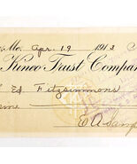 1913 Kineo Trust Company Bank Check E.A. Sampson Dover Maine Signed 4059... - $28.01 CAD