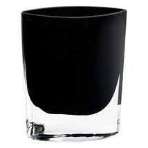 8 Mouth Blown Crystal European Made Lead Free Jet Black Pocket Shaped Vase - £114.90 GBP