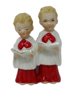 Two Choir Boy Figurines with Hymnals in Red and White Robes - €14,25 EUR
