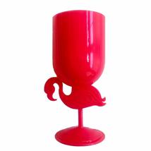 Luau Party Plastic Pink Flamingo Goblet Drink Cup Wine Glass Tiki Bar Decoration - £5.47 GBP