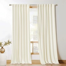 Kgorge Velvet Curtains 84 Inches Super Soft Room Darkening Light Block, 2 Panels - £47.94 GBP