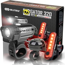 Blitzu 2023 Bike Lights Set With Bell Usb-C Rechargeable Bicycle, And Kids. - £31.42 GBP