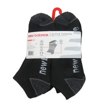 New Balance Active Cushion Low Cut Socks 6 Pack Men&#39;s Size 6-12.5 Black NEW - $18.98