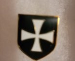 Knight s templar white cross on black shield lapel pin 1  large  thumb155 crop