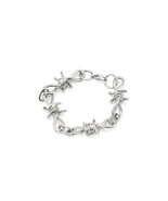 Barbed Wire Bracelet Chain Silver High Fashion Streetwear Jewelry - £15.95 GBP