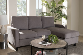 Ariella Light Gray Fabric Upholstered Reversible Sectional Sofa - $1,054.00