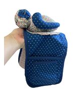 Vintage Grandma Boho Country Apron Pocket Blue Arm Chair Pin Cushion Kit... - $29.45