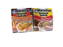 Maruchan Noodles Cups 2.25oz (24 Pack) 12 Beef, 12 Hot Spicy Chicken - £27.69 GBP