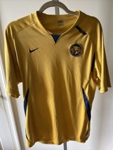 Nike Fit Dry Club America Patch Soccer Polo Jersey MEDIUM Yellow CA - £21.90 GBP
