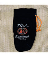 Tito's Vodka Black Velvet & Orange Embroidered Bag With Drawstring - $10.84
