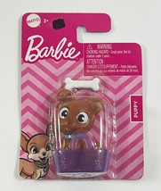 Barbie Pet Brown Puppy with Basket &amp; Bone Mattel Toy 2020 New Sealed  - $6.63 CAD