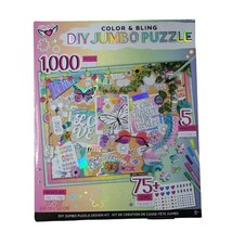 DIY Jumbo Puzzle Color Bling Markers 1000 Pieces Gems Stickers Kit Gift Girls - $11.30