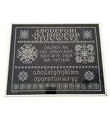 Cross Stitch Sampler Children Are Like Snowflakes Framed Embroidery Blue... - €29,82 EUR