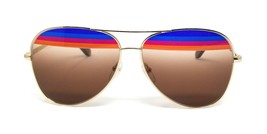 Salvatore Ferragamo Sunglasses SF172S 745 Shiny Gold/Brown Multicolor Le... - $96.03