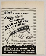 1955 Print Ad Wright &amp; McGill Miracle Minnow Fishing Lures Denver,Colorado - $8.35