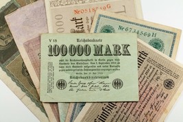Lot of 6 Miscellaneous German Notes (1908 - 1923) 100 - 50 Million Mark Fine+ - £46.92 GBP