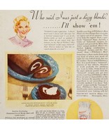 1934 Pillsbury Best Flour Dessert Advertisement Baking Ephemera  - $34.99