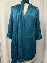 St. John Cerulean Holiday Liquid Satin Embellished Blouse Size Small NWT - £393.98 GBP