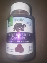 Herbion Naturals Elderberry Gummies with Vitamin C &amp; Zinc 60 Ct Exp 1/2025 - £5.06 GBP