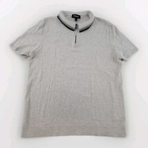 Express Mens Sz XL Gray Half Zip Knit Polo Shirt 100% Cotton Short Sleeve - $24.65
