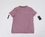 Nike Women Dri-FIT Miler Running Top Mesh Fabric AT4196-515 Dusty Mauve ... - £18.30 GBP