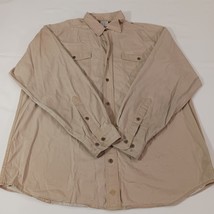 Columbia AM7696 Men's Saddle Peak Button Front Shirt Brown Long Sleeve Cotton XL image 14