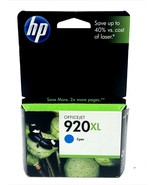 HP 920XL cyan office jet ink cartridge Expiration August 2011 - £7.59 GBP