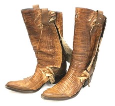 EL VAQUERO Genuine Crocodile Cowboy Boots Italy 39 EUC US 9 Valerio Guin... - £284.58 GBP