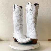 New Lane CALYPSO White Cowboy Boots Womens 11 Leather Snip Toe Bridal Wedding - £273.02 GBP