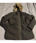 Old Navy Utility FF Parka Jacket Women’s M Black Faux Fur Hood Warm Wint... - €19,88 EUR