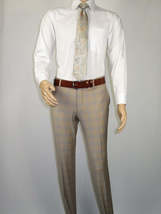 Men Suit BERLUSCONI Turkey Italian Wool 180's Glenn Plaid K167-07 Beige Blue image 9
