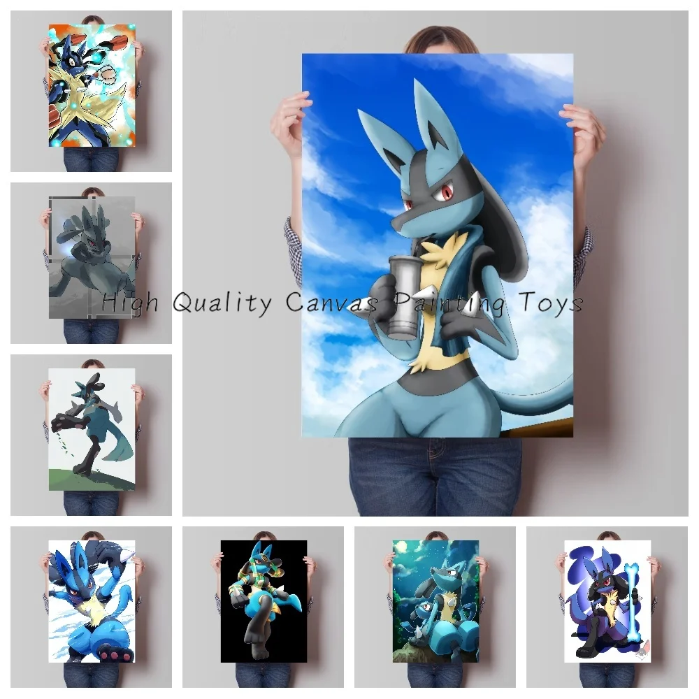 Personalised Lucario Riolu Anime Figures Vintage Abstract Poster Pokemon Art - £7.75 GBP+
