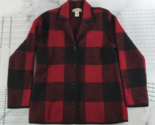Saville Jacket Womens Large Black Red Buffalo Plaid Button Down Wool Col... - £44.50 GBP