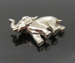 925 Sterling Silver - Vintage Petite Dark Tone Elephant Motif Pendant - PT6942 - £27.35 GBP