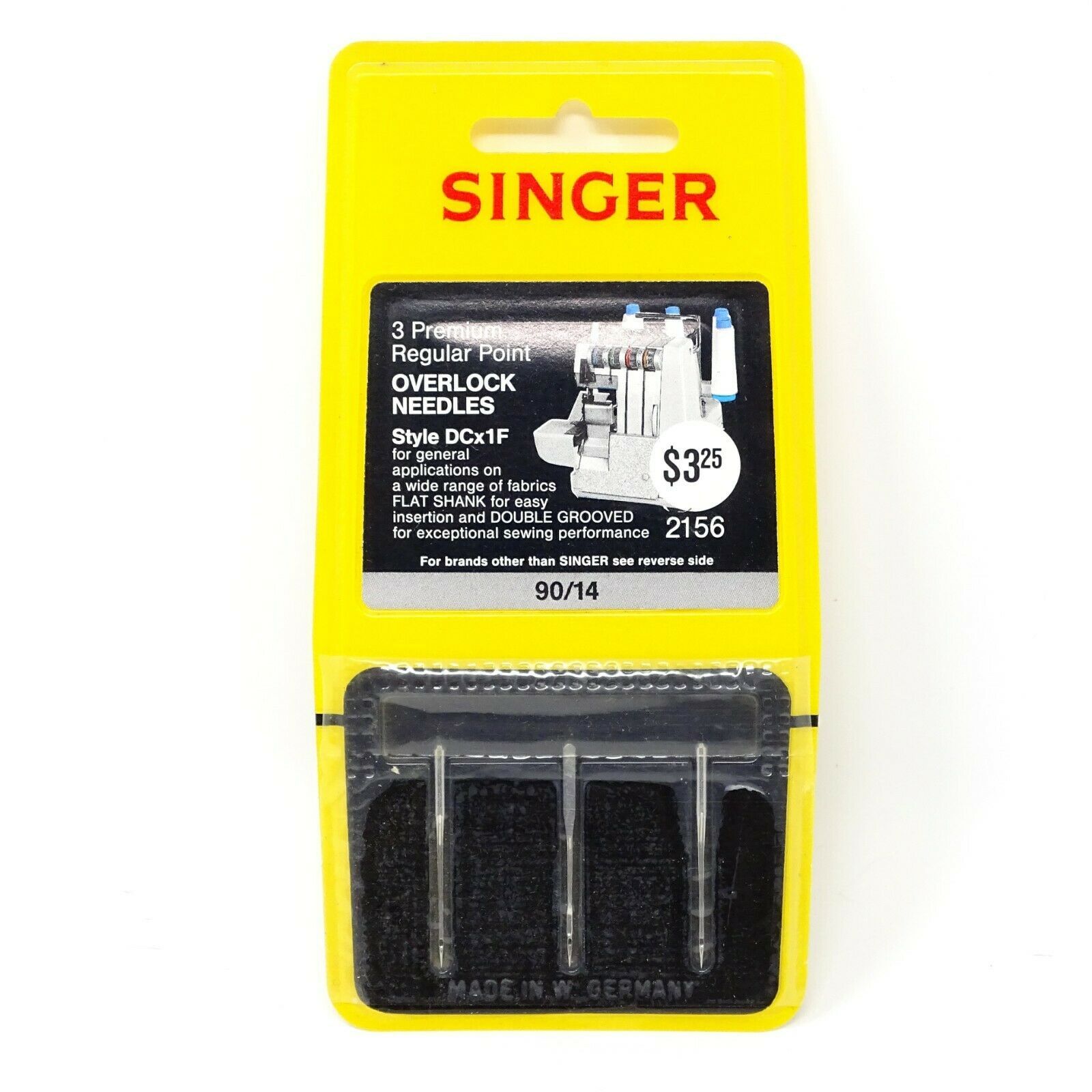 Vintage Singer Serger Needles 3 Premium Regular Point Overlock DCx1F 90/14 2156 - $14.01