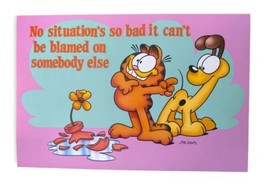 Vintage Garfield &amp; Otis Poster 13.5&quot; x 9&quot; Office Classroom Motivational Humor - £14.93 GBP