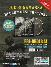 Joe Bonamassa Blues of Desperation 8 x 11 album advertisement 2016 ad print - £3.31 GBP
