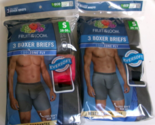 Six Fruit of the loom boxer briefs Size Small 100% Cotton Blues Black an... - $14.85
