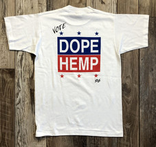 Vintage T-Shirt Vote Dope Hemp &#39;96 - Election of Century - White FOTL - Size M - $24.74