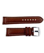 26mm Genuine Leather RUST Rouille Watch Band STRAP padded silver tone bu... - $23.95