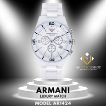 Emporio Armani Men’s Ceramic White Dial and Strap 43mm Watch AR1424 - £109.71 GBP
