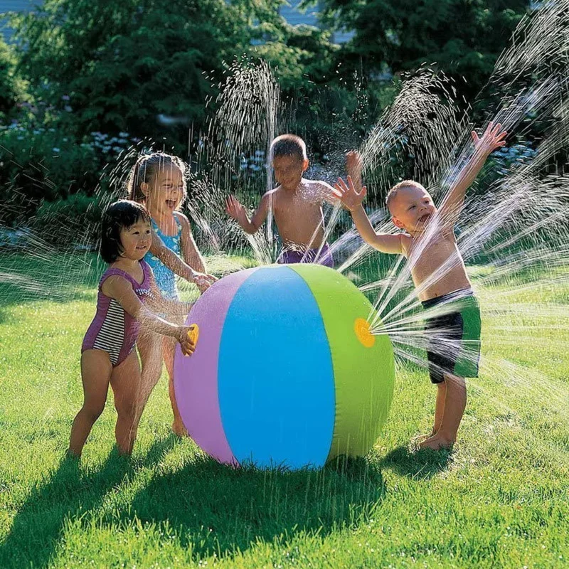 Inflatable Spray Water Ball Kids Water Balloons Sprinkler Ball Summer Outdoor - £19.43 GBP