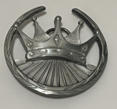 Crown Belt Buckle Unsex Royal Silver Metal Crown and Wreath Hip Hop Fashion - £11.01 GBP
