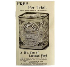 Lactated Baby Food 1894 Advertisement Victorian Wells Richardson 2 ADBN1pp - £7.83 GBP
